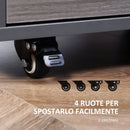 Comodino 2 Cassetti e Ruote con Piano Sollevabile 50x40x50 cm in Legno Grigio