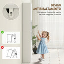 Mobile Colonna Bagno Salvaspazio 30x24x170 cm con 2 Armadietti e Ripiani in MDF e Truciolato Bianco      