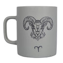 Tazza Zodiaco "ariete" Ø8x10 cm in Bone China VdE Tivoli 1996 Grigio