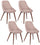 Set 4 Sedie 58x49xH85 cm in Tessuto Astrid Marrone Chiaro