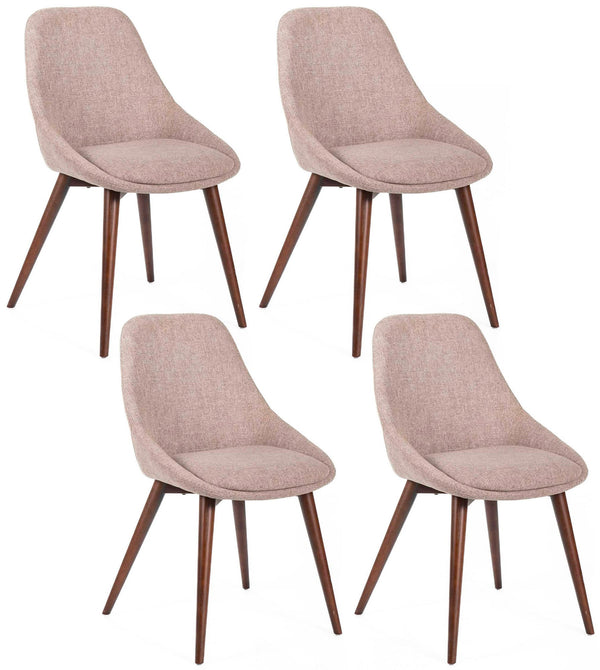 Set 4 Sedie 58x49xH85 cm in Tessuto Astrid Marrone Chiaro sconto