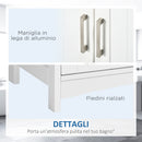 Mobile Sotto Lavabo Bagno 60x33x60 cm Base con Ante in MDF Bianco e Legno  