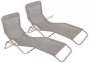 Set 2 Sedie Sdraio Pieghevoli in Mettallo Tessuto Textilene Soriani Dondolina Grigio Melange