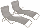 Set 2 Sedie Sdraio Pieghevoli in Mettallo Tessuto Textilene Soriani Dondolina Grigio Melange