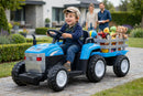 Trattore Elettrico per Bambini 12V con Rimorchio Blu