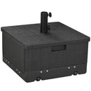 Base per Ombrellone 3-in-1 Riempibile Multiuso Tavolino da Caffè e Fioriera in PE Nero      