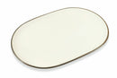 Piatto da Portata Ovale 39x26,5x2 cm in Stoneware Villa d'Este Home Tivoli Cala Dorata Bianco