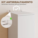 Armadio 40x52x170 cm Con Asta Appendiabiti e Cassetto Porta Abiti in Melamina Bianco      