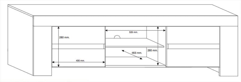 Mobile TV 2 Porte 2 Nicchie 190x50x45cm TFT  Eos Quercia