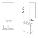 Pattumiera per Raccolta Differenziata 2 Scomparti Capacità 120 lt 60x30x80 cm in Acciaio Corten 