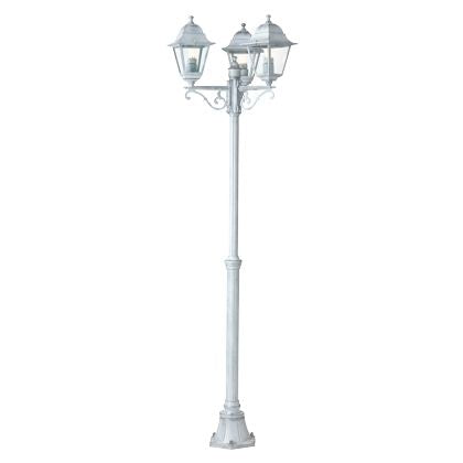 sconto Pole Lamp Drei Lichter Weiß und Silber für Outdoor Line Old Sovil