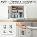 Armadietto da Ufficio 80x40x100 cm a 2 Ripiani Regolabili con Serratura e 2 Chiavi in Acciaio Bianco      