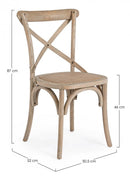 Sedia Cross Grigio Naturale in Legno