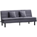 Divano Letto 2 Posti 181x92x84 cm in Tessuto Effetto Velluto Grigio
