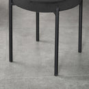 Set 4 Sgabelli Rotondi Ø41,5x46 cm in Tessuto Effetto Velluto Nero  