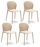 Set 4 Sedie 48x56xH80 cm in Polipropilene Spot Beige