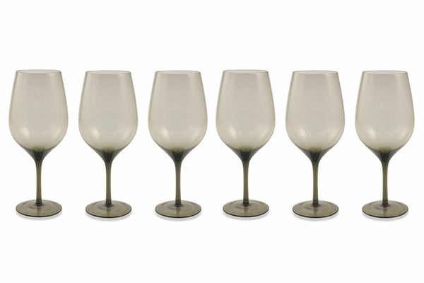 online Set 6 Becher Ø7x25 cm in Glas Villa d'Este Home Tivoli Happy Hour Grau