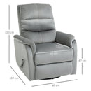 Poltrona Relax Reclinabile Manuale in Tessuto Grigio