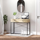 Tavolo Consolle per Ingresso 2 Cassetti 90x35x76 cm in Legno e Metallo 