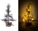 Albero di Natale Luminoso con LED e Pigne in PVC H170cm Juta Verde Innevato
