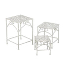 Set 3 Portapiante Quadrati per Giardino e Balcone in Metallo Jessica Bianco