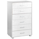 Mobile cassettiera 6 cassetti 68x40x115 cm in legno Rovere sbiancato