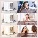 Specchio Trucco 80x62x14 cm con LED Regolabili Touch e Ingranditore 10x    
