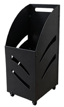 Portalegna a Box Livigno 32x42x80h cm con Ruote in PP e Manico in Acciaio Verniciato Nero  