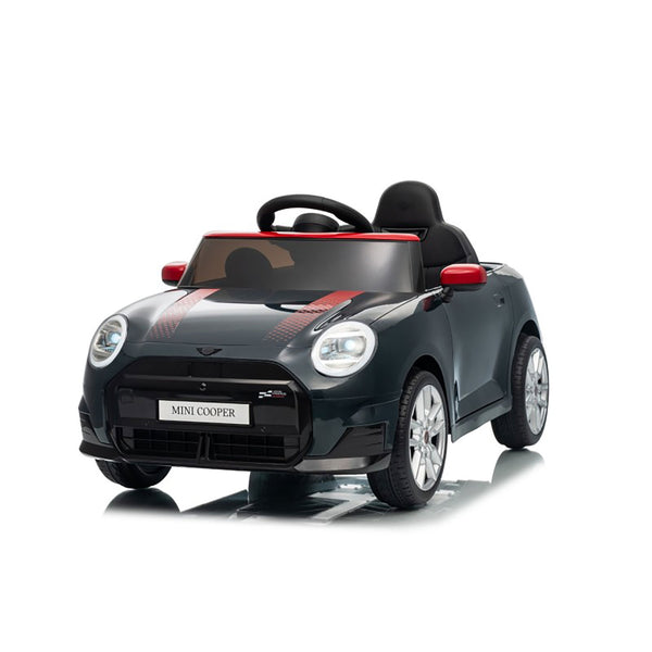 Macchina Elettrica per Bambini Licenza Ufficiale Mini Cooper S Cabrio 12V Sedili in Pelle e Telecomando Nero acquista