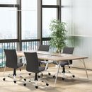 Sedia da Ufficio Ergonomica Girevole 61x61x89-99 cm in Poliestere Effetto Lino Grigio Scuro 