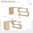 Scrivania da Ufficio ad Angolo Porta PC 140x107x74,6 cm in Legno  Rovere