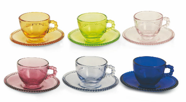 Set mit 6 Kaffeetassen aus Glas Villa d'Este Home Tivoli Glass Multicolor sconto