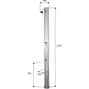 Doccia Solare da Giardino 28L Miscelatore e Lavapiedi ATI Docce D Inox Anodizzato