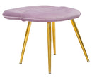 Set 2 Sedie Imbottite 52x48x78 cm in Tessuto Velluto Flex Rosa e Oro