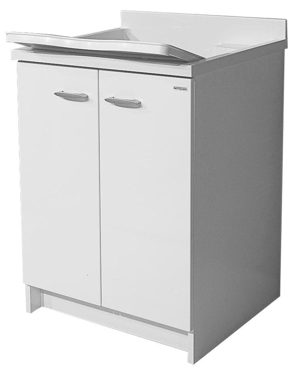 Waschbeckenschrank 60 x 60 x 85 cm, 2 Achsentüren aus Thermoplast Montegrappa Marella Weiß mit Korb acquista