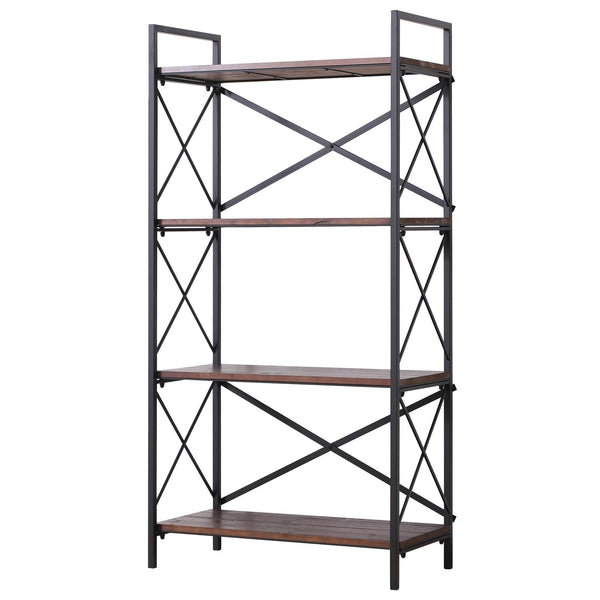 Bücherregal mit 4 Regalen aus Stahl und Holz 80x40x160 cm sconto