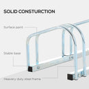 Rastrelliera Porta Biciclette 5 Posti 145×33×27 cm in Acciaio Argento