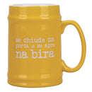 Boccale di Birra Ø8x13 cm in New Bone China VdE Tivoli 1996 Spqr giallo