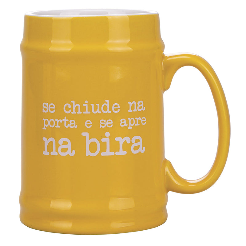 Boccale di Birra Ø8x13 cm in New Bone China VdE Tivoli 1996 Spqr giallo