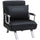 Poltrona Letto Singolo 65x69x80 cm Schienale Reclinabile su 5 Posizioni Nero