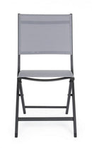 Set 4 Sedie Pieghevole da Giardino 47x57x88h cm Elin Antracite 