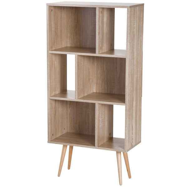 acquista Bücherregal mit Naturholzfüßen 60x30x124 cm