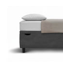 Letto Singolo Contenitore Imbottito Microfibra Grigio BoxMax Testata Vertical Varie Misure