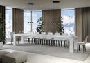 Tavolo Allungabile 130/390x90x77 cm Roxell Premium Bianco Frassino  