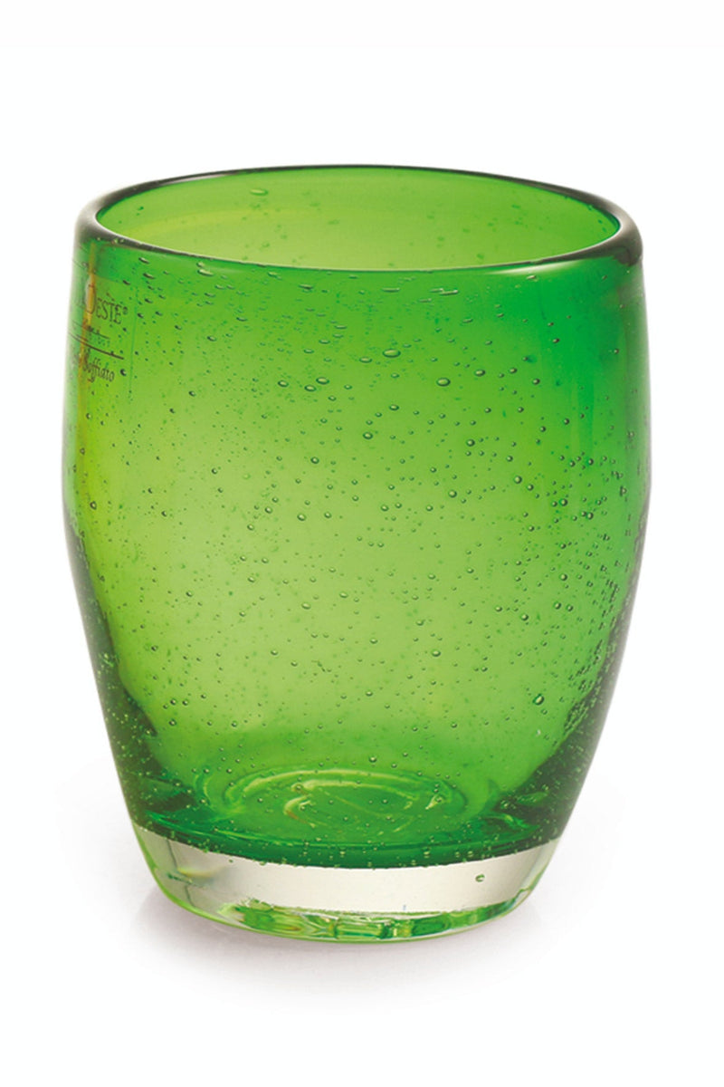 Set 6 Bicchieri Ø7,3x10 cm in Vetro Soffiato Villa d'Este Home Tivoli Acapulco Verdi