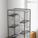 Gabbia per Piccoli Animali 61,5x44x131 cm Con Ruote Rampe e Accessori Nero   