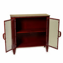 Mobile 2 Ante in Metallo Top in Legno Edimburgo Rosso