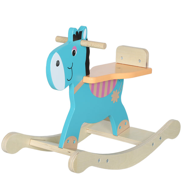Cavallo a Dondolo Asino per Bambini Legno 59x27x43 cm Verde Scuro e Arancione online