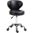 Sgabello 45x54x73-88 cm Regolabile e Girevole a 360° con Schienale in Acciaio e Finta Pelle Nero      