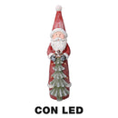Pupazzo Babbo Natale in Resina con Led con albero rosso cm 18x19xh66